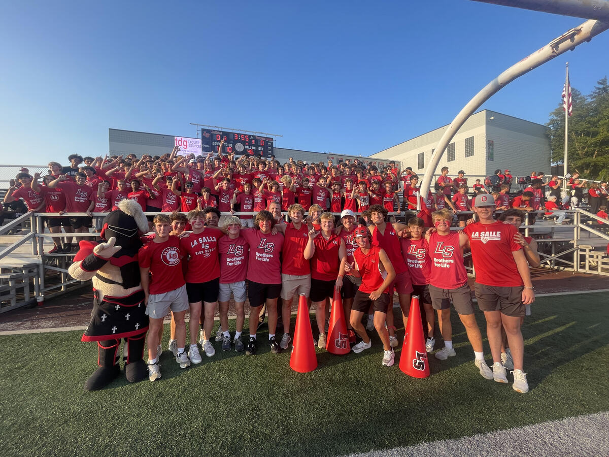 students at the football game